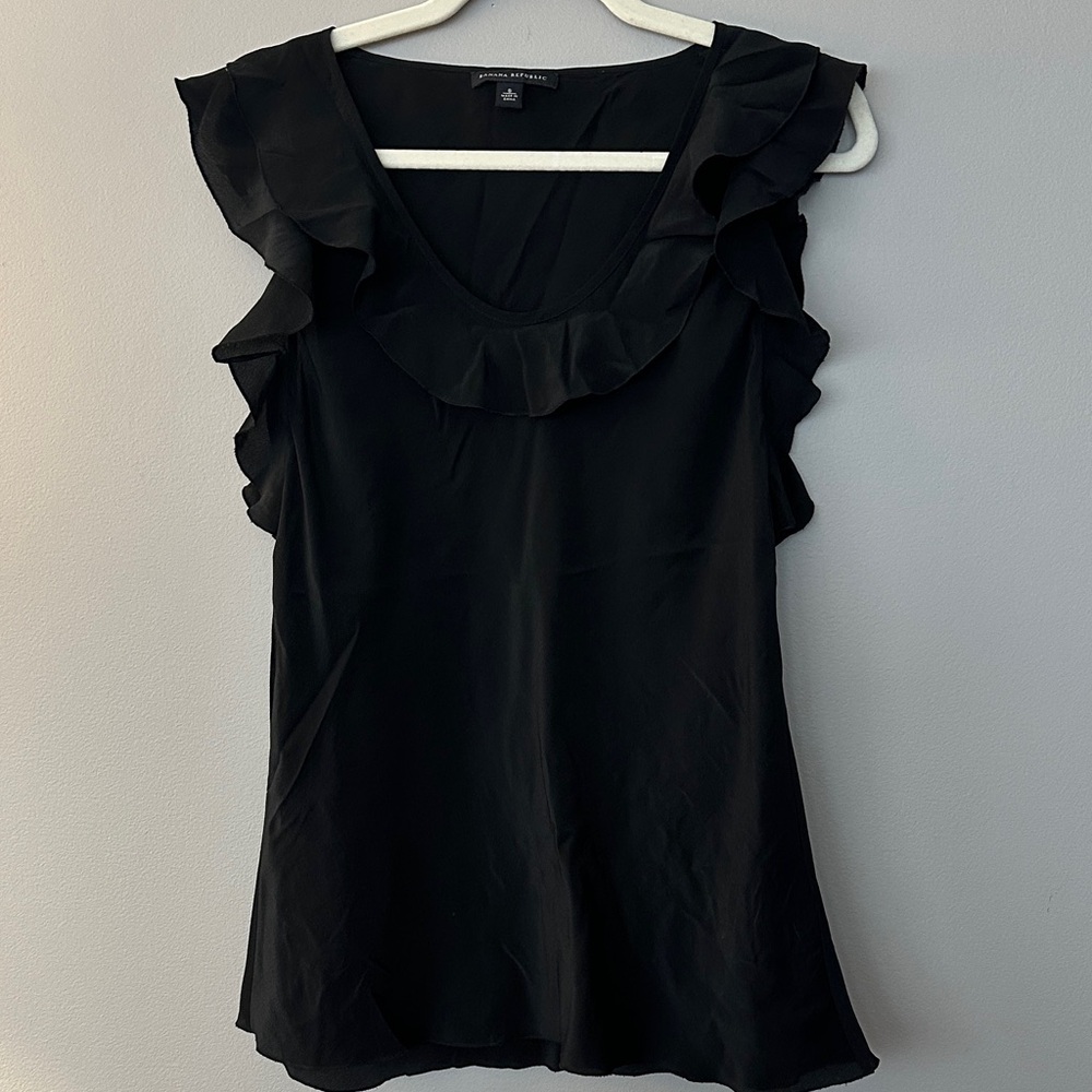 Banana Republic Black Ruffle Tank Top